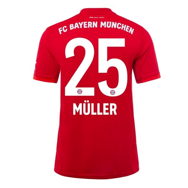 Camiseta Bayern Munich NO.25 Muller Replica Primera Ropa 2019/20 Rojo